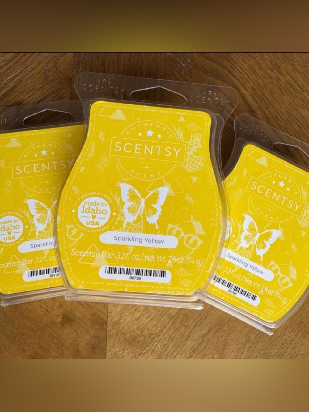 Scentsy 3 Pack SPARKLING YELLOW Wax Bar Scent: Lemonade, Pineapple, Grapefruit